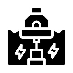 wave power glyph icon