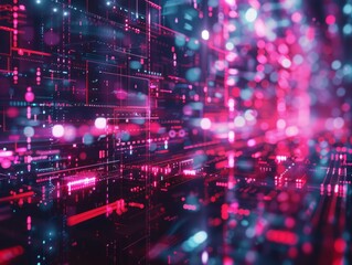 Fototapeta premium Digital background for tech, AI, data, audio, graphics, and more