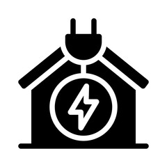 eco house glyph icon