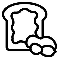 Peanut Butter Toast Icon Element For Design