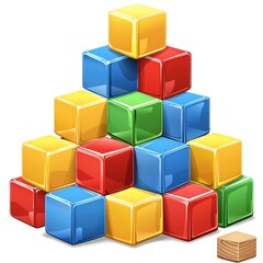 A toy blocks clipart, toy element, vector illustration, multicolor, isolated on white background