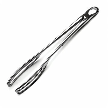 recommend clip art: A tongs clipart, kitchen tool element, vector illustration, silver and black, isolated on white background