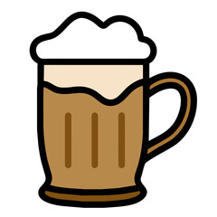 Colored icon: beer glass with foam