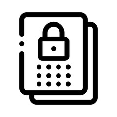 clock padlock line icon