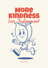 Flower retro mascot, cartoon mascot