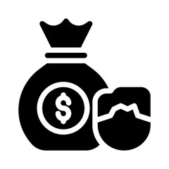 earn money glyph icon