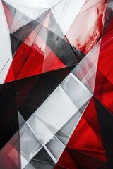 Abstract Red And Black Geometric Shapes