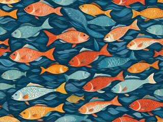 seamless pattern with fishes