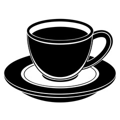 Coffee hot cup silhouette vector illustration white background
