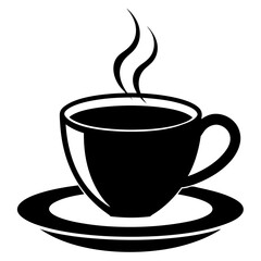 Coffee hot cup silhouette vector illustration white background