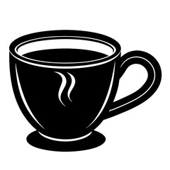 Coffee hot cup silhouette vector illustration white background