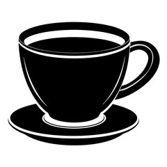 Coffee hot cup silhouette vector illustration white background