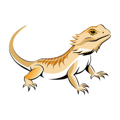Fototapeta premium cartoon depiction of a bearded dragon with a detailed body