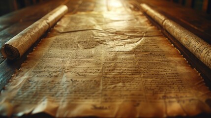 Legacy of History: Antique Sepia Declaration of Independence in Detailed Calligraphy