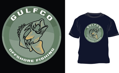Fish vector T shirt design Creative fish catching t shirt design