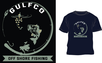 Fish vector T shirt design Creative fish catching t shirt design