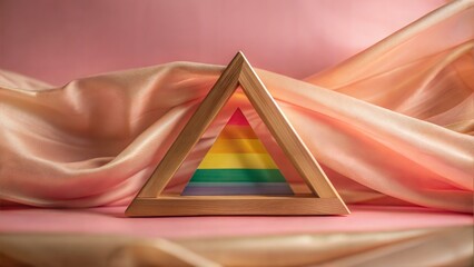 Pride Symbol Blur: An abstract blurred background featuring a prominent symbol of LGBTQ pride, such as the pink triangle or lambda sign.
