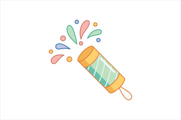 Birthday Party Flat Sticker Design