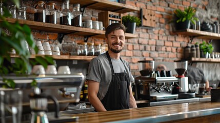 Fototapeta premium The Barista in Cozy Café