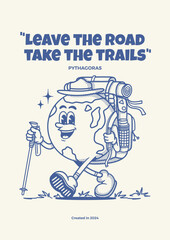 Earth retro mascot, cartoon mascot