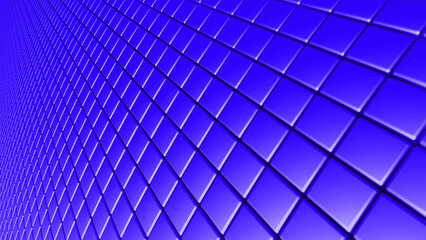 Blue abstract background, 3D perspective view of square shapes, technology abstract modern background.