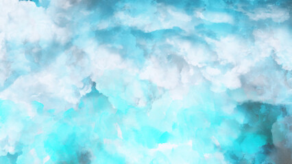 Abstract nature background of romantic summer blue sky with fluffy clouds. Beautiful shiny and bright colorful background. Soft blue background with clouds. Beautiful grunge blue background with space
