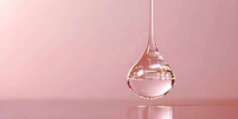 Closeup 3D render of oil drop for human hair care treatment. Concept Oil Drop, 3D Render, Closeup, Hair Care, Treatment