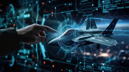 Obraz premium New generation fighter aircraft, innovative concept technology.