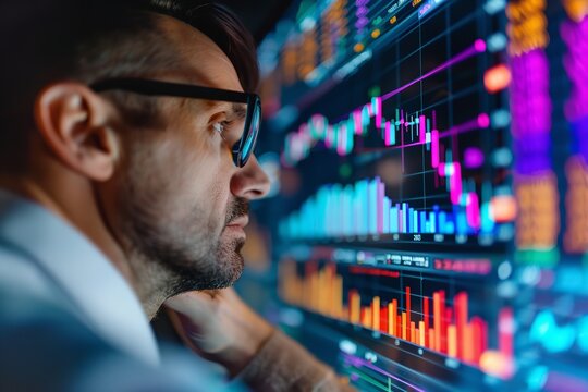 Chartists and data analysts examining market data. Generative Ai