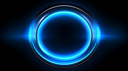 Obraz premium Futuristic glowing blue circle frame