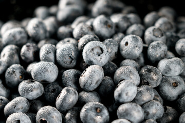 Blueberry on a black background