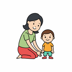 parent and child illustration