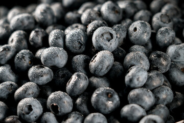 Blueberry on a black background