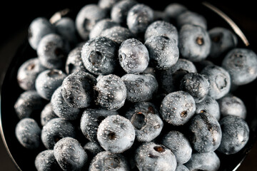 Blueberry on a black background