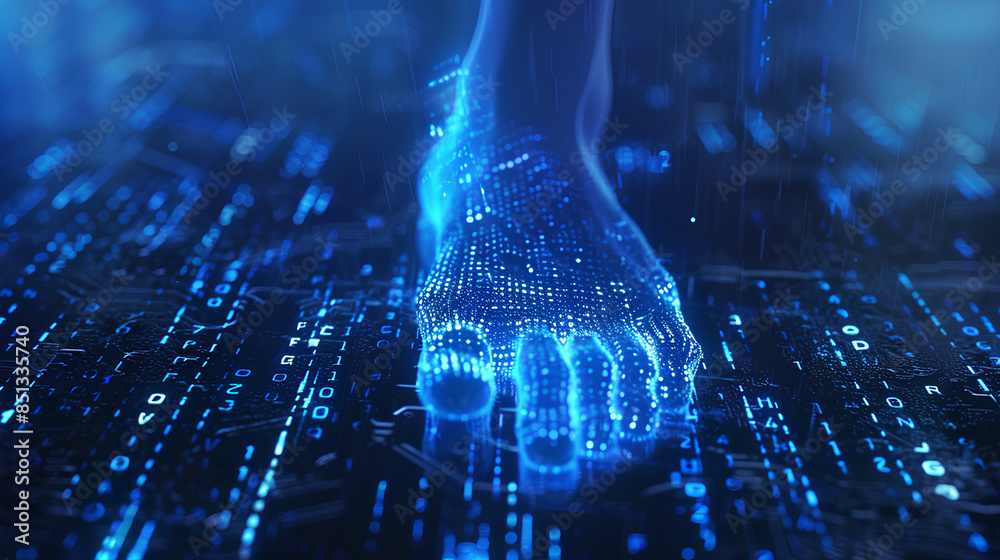 Poster cybersecurity and protecting one's digital footprint from unauthorized access and exploitation