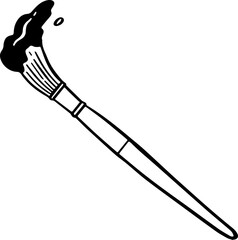 cute cartoon paintbrush drawing.
