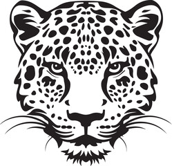 Leopard face Logo Vector Illustration Silhouette