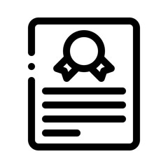 certificate line icon