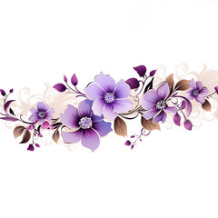 Obraz premium Extraordinary Purple flowers on a white background 