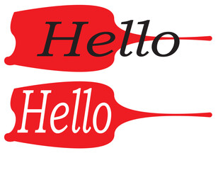 Hello lettering. Handwritten modern calligraphy, brush painted letters. Vector illustration.