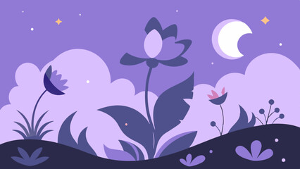 Fototapeta premium Flowers and leaves in a flat design, showcasing vibrant colors and intricate patterns.