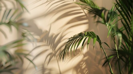 The shadow of tropical leaves