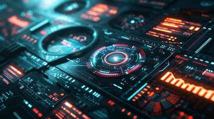 Fototapeta premium Explore a dynamic and vibrant digital interface with a glowing effect This futuristic design embodies innovation and creativity, perfect for modern technology concepts and digital backgrounds