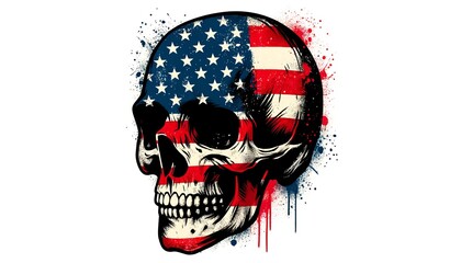 Halloween American Flag Skull
