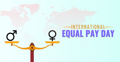 International Equal pay day. Campaign or celebration banner