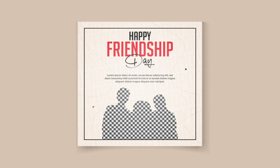 Happy Friendship Day poster template design for social media post