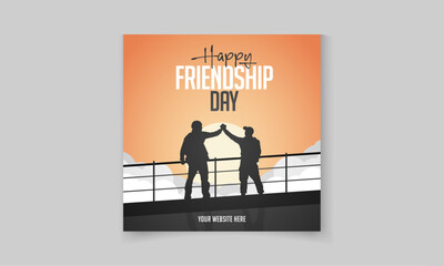 a poster for Friendship Day with two men holding hands.