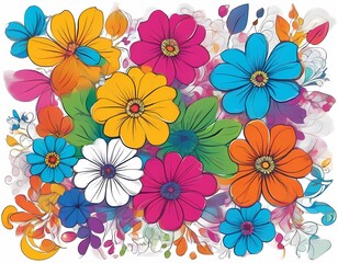 flowers colorful illustration background