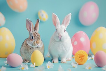Holiday animal celebration: A humorous and joyful Easter concept. Generative Ai