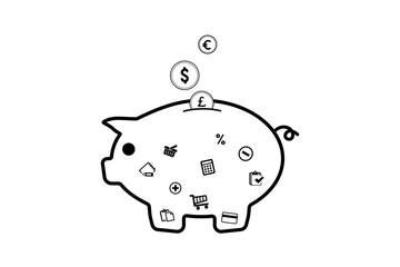 piggy bank for capital accumulation. Piggy bank for coins